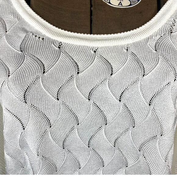 RAG & BONE Crocheted Crop Summer Sweater Womens (M) Boho White Soft Lightweight - Picture 5 of 9